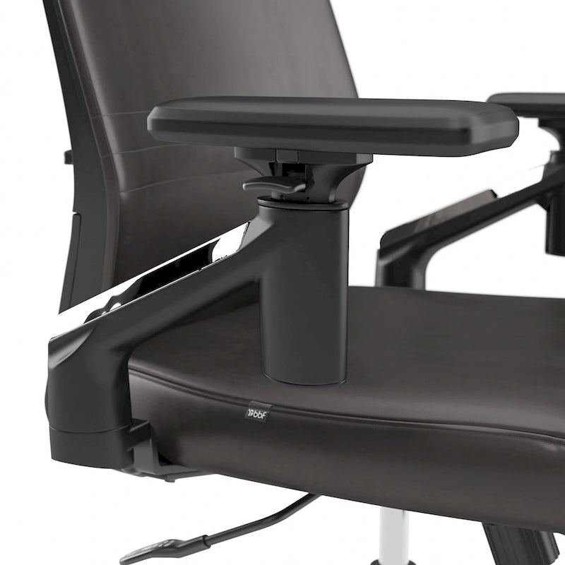 Mid Back Bonded Leather Office Chair, Adjustable Height & Armrests, 275 lbs, Chrome Base