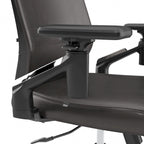 Mid Back Bonded Leather Office Chair, Adjustable Height & Armrests, 275 lbs, Chrome Base